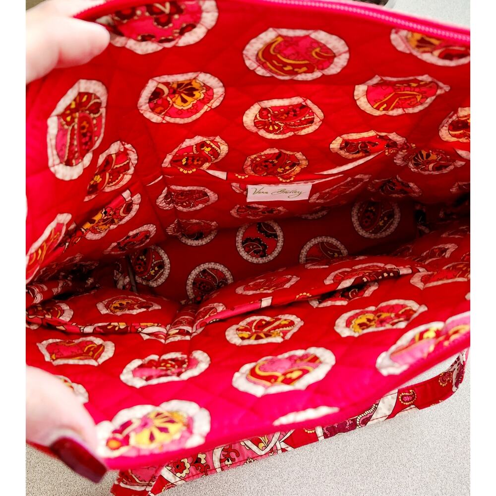 Vera Bradley Red Pink White Floral Print Double Strap Shoulder Bag Lightweight - Picture 4 of 6
